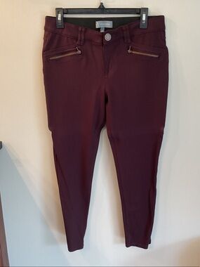 Wit & Wisdom Burgundy Skinny Ponte Ankle Pants